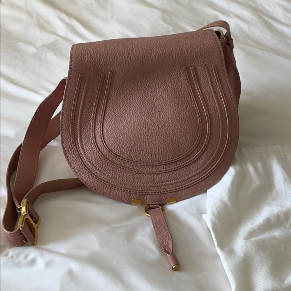 Chloe Marcie Medium saddle Bag Anemone Pink